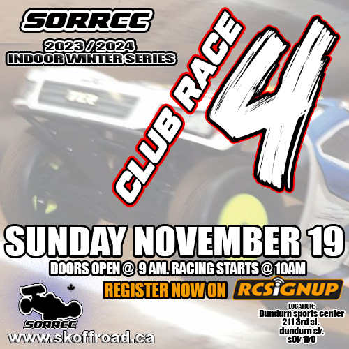 SORRCC CLUB RACE #4 NOW OPEN!